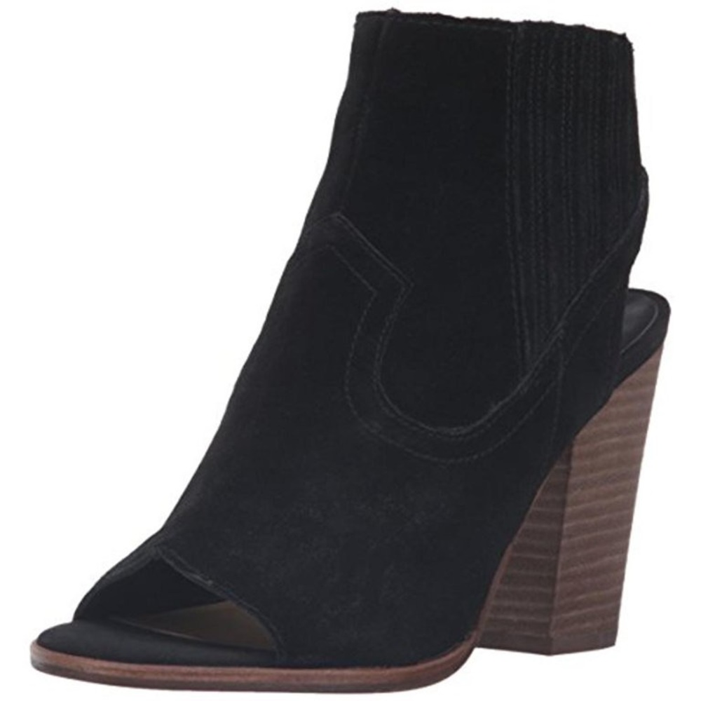 Dolce Vita Womens black Pasha Suede Open Toe Ankle Boots
